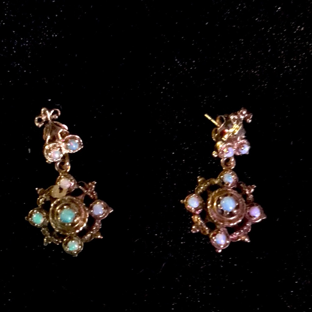 14 kt gold opal earrings - Picture 3 of 6